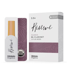 D'Addario Organic Reserve Classic Bb Clarinet Reeds - Reeds for Clarinet - Individually Sealed - 4.0+ Strength, 10 Pack