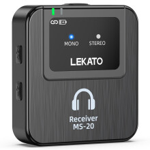 LEKATO Wireless In-Ear Monitor System with Charging Case,2.4G Stereo Wireless IEM System with Transmitter Beltpack Receiver for Studio, Band Rehearsa