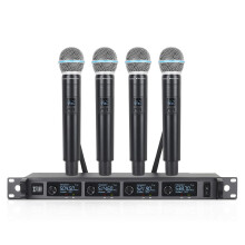 XTUGA Wireless Microphone System with 4 handheld microphone, 4-Channel UHF Cordless Microphone Set All Metal Build Wireless Microphones Fixed Frequen