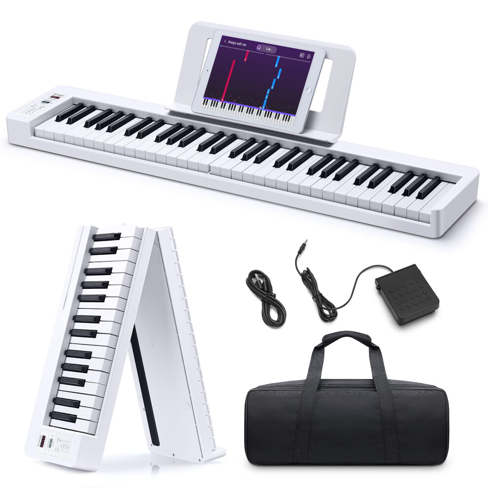 Donner Folding Piano Keyboard, 61 Keys Sensitive Electric Piano, Porta