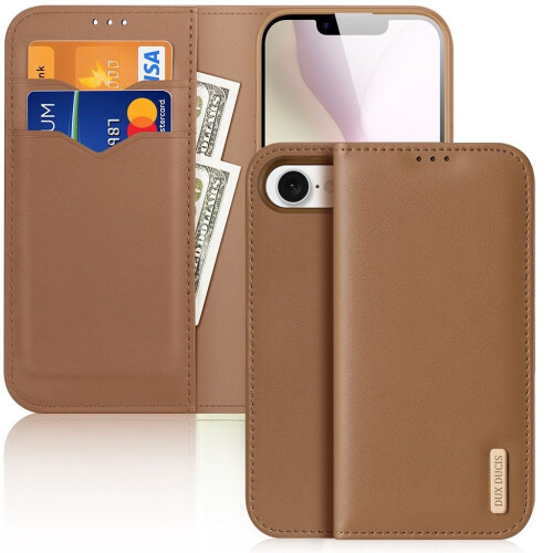 DUX DUCIS iPhone 16e Hülle mit RFID-Blockierung - Braun