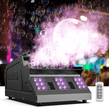 Smoke Machine, 1500W Bubble Machine with RGB Effects