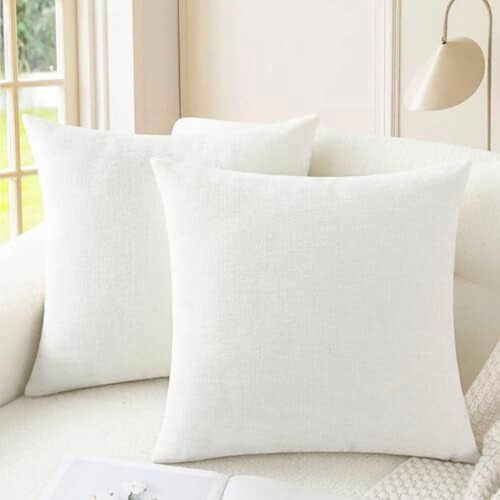 Housses de coussin en chenille 45 x 45 cm (lot de 2)