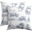 Fodere per cuscini Toile blu navy e bianche 40x40 cm, cotone e lino, 1