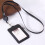 Λεπτό πορτοφόλι ταυτότητας από δέρμα PU, μαύρο, συμβατό με κορδόνι λαιμού και 5