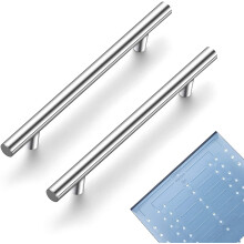 Lot de 40 poignées de meuble en nickel brossé de 18,7 cm (7-3/8 po), entraxe de 12,7 cm (5 po).
