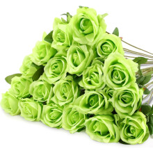 20 roses artificielles en soie noire Ă longues tiges