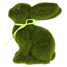 Décoration de Pâques : Lapin en mousse verte, 13 x 7,5 x 15,5 cm