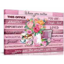 Tableau mural sur toile Ă fleurs roses 12x16 pouces, affiche rustique moderne