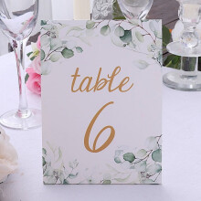 25 numéros de table de mariage recto-verso, supports en papier de 7 pouces