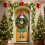 Décoration de porte de Noël 35 x 71 pouces, multicolore, polyester 1