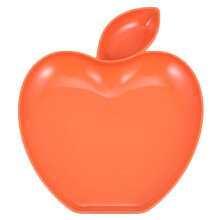 Assiette de service et de trempette orange PP avec compartiment Ă sauce