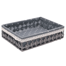 Panier de rangement en rotin gris 32 x 21,5 x 6 cm
