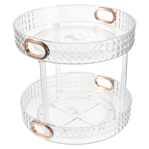 Organisateur de maquillage blanc à double couche pour coiffeuse