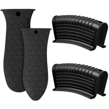 Maniques en silicone pour poignées chauffantes, bleues, lot de 4