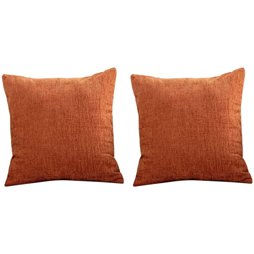 Housses de coussin orange brûlé 45 x 45 cm (lot de 2)