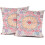 Fodere per cuscini in cotone e lino stile boho, 45x45 cm (confezione da 2) 1