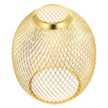 Abat-jour cylindrique en fil de fer doré E27 15x13x13cm