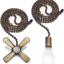Ceiling Fan Pull Chain Beaded Ball Extension Silver 1 Pc