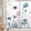 Akvarel blomsterprint polyester bruseforhæng 72x84in 1