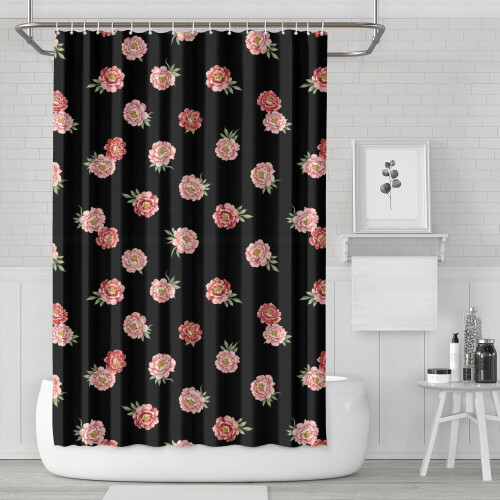 Blomsterprint bruseforhæng 72x72 tommer vandtæt polyester