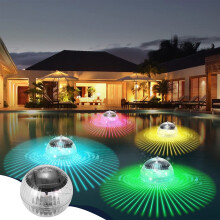 Boule lumineuse solaire flottante pour piscine Ă LED Ă couleurs changeantes, 10 cm