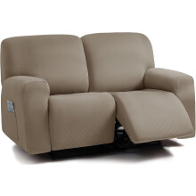 Housse de canapé inclinable jacquard 48-65 po, 6 pièces, taupe