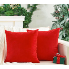Ensemble de 2 housses de coussin carrées en velours 40 x 40 cm