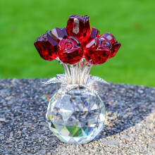 Bouquet de roses artificielles en cristal – Rose éternelle en verre