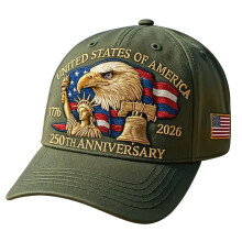 Casquette de baseball patriotique du 250e anniversaire des États-Unis avec aigle à tête blanche