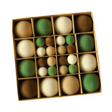 44 Pieces Christmas Tree Ornaments Flocking Ball for Farmhouse Party Wedding