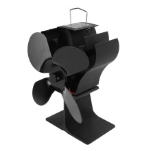 Wärmebetriebener Holzofenlüfter, 4-flügelig, 152 mm, schwarz
