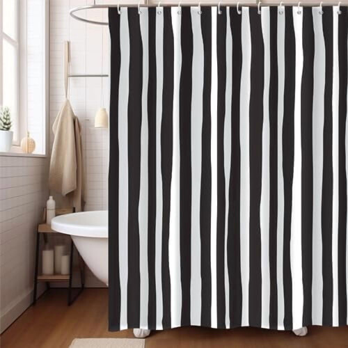 Cortina de chuveiro estilo meados do século, poliéster, 72x84 polegadas, com