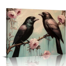 Tableau sur toile Dark Raven – Rose vintage, 51 x 41 cm