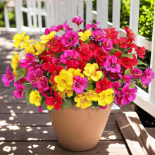 Lot de 8 fleurs d'hibiscus artificielles, résistantes aux UV, 42 cm