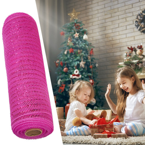 Christmas ornament ribbon roll metallic mesh 25m 2