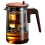 Glass teapot with wooden handle and one-button filter 1