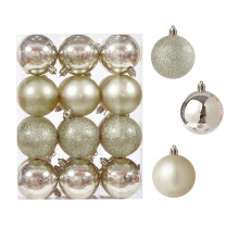 Juletrepynt i plast, hengende baller, 24 stk, 3 cm