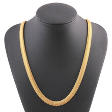 Colar de corrente de osso torcido em ouro amarelo 18K com 63,5 cm (25 polegadas)