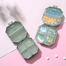 Portable plastic vitamin storage box light green