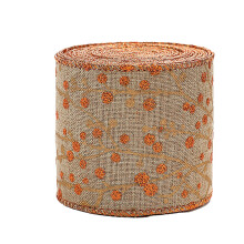 Christmas red fruit webbing ribbon 25mm x 3m
