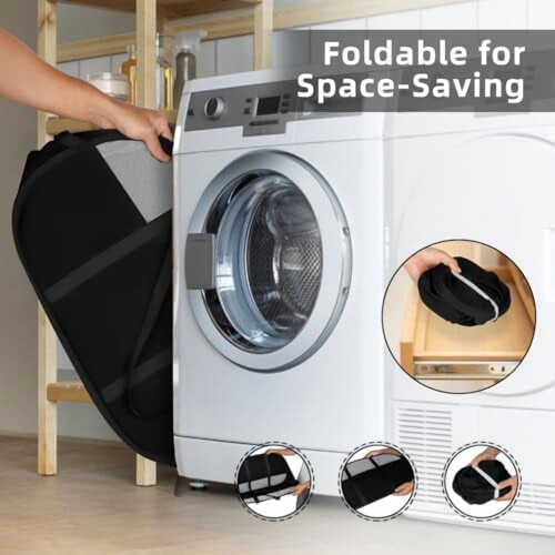 Panier à linge pliable de 100 L avec double poignée 2