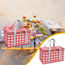 Cesta de picnic portátil aislada para viajes al aire libre y
