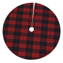 Christmas Tree Skirt Plaid 48 Inch Thick Rustic Holiday