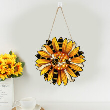 Sárga, fából készült méhecske üdvözlőtábla – 30x29cm