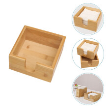 Kwadratowe pudełko na chusteczki bambusowe – khaki, 14x14x7 cm