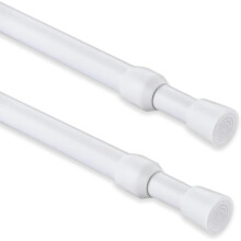 Adjustable Tension Curtain Rod 16-28 in White