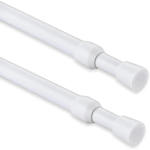 Adjustable Tension Curtain Rod 16-28 in White