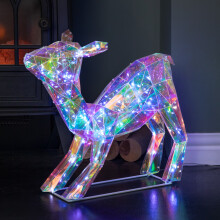 40cm Light up Iridescent DreamLights Christmas Fawn with 100 White LEDs