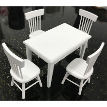 SDJMa Set tavolo e sedie da pranzo in miniatura per casa delle bambole1: modello di mobili in legno in scala 1:25 pezzi Casa delle bambole fai da te